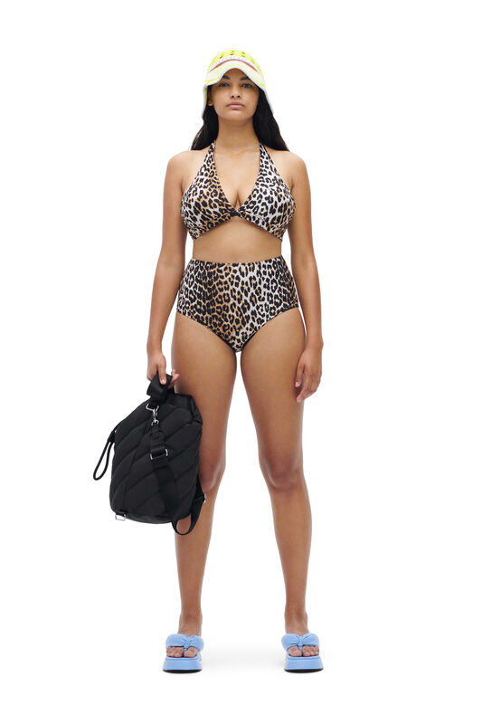 Leopard Halter Bikini Top | GANNI