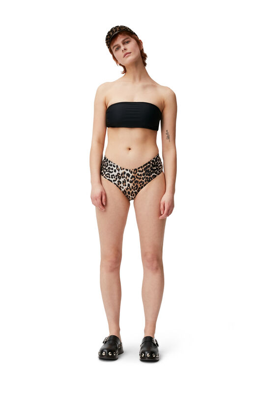 Leopard Mid-Rise Bikini Bottom | GANNI