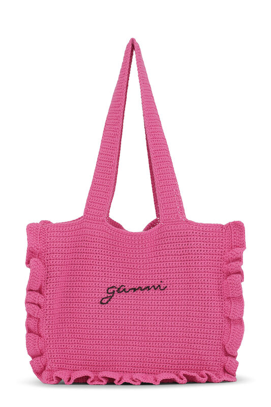 Crochet Frill Tote Solid Bag | GANNI