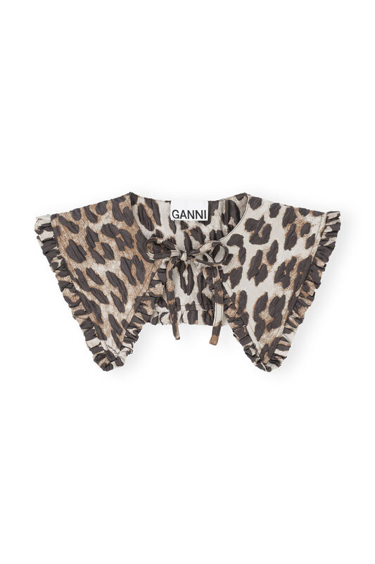 3D Leopard Jacquard Frill Collar | GANNI