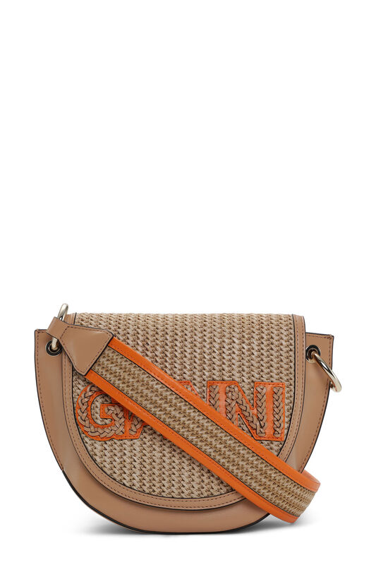 Banner Saddle Raffia Bag | GANNI