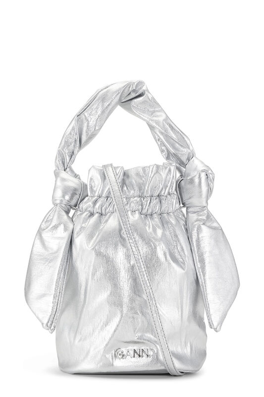 Silver Occasion Top Handle Knot Bag | GANNI