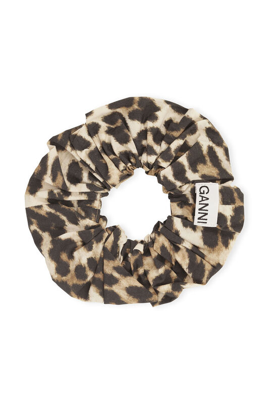 Leopard Cotton Scrunchie | GANNI