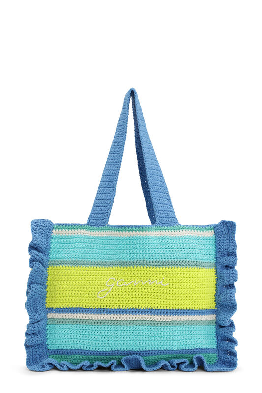 Blue Crochet Frill Tote Bag | GANNI