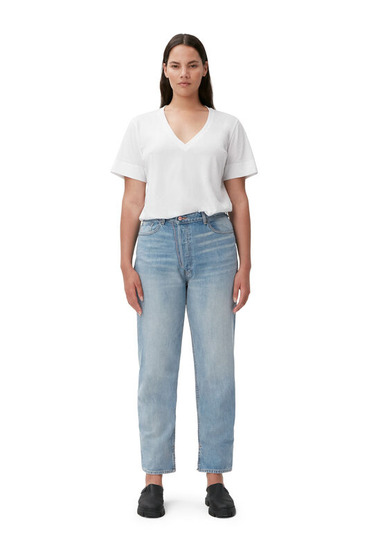 Light Blue Vintage Rigid Denim Figni | GANNI