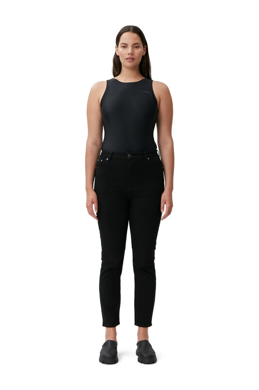 Black/Black Comfort Stretch Cutye Cropped | GANNI