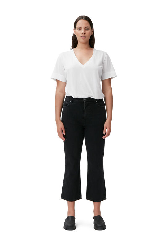 Washed Black/Black Rigid Denim Betzy Cropped | GANNI