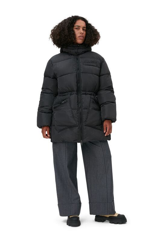 Oversized Tech Puffer Midi Jacket | GANNI