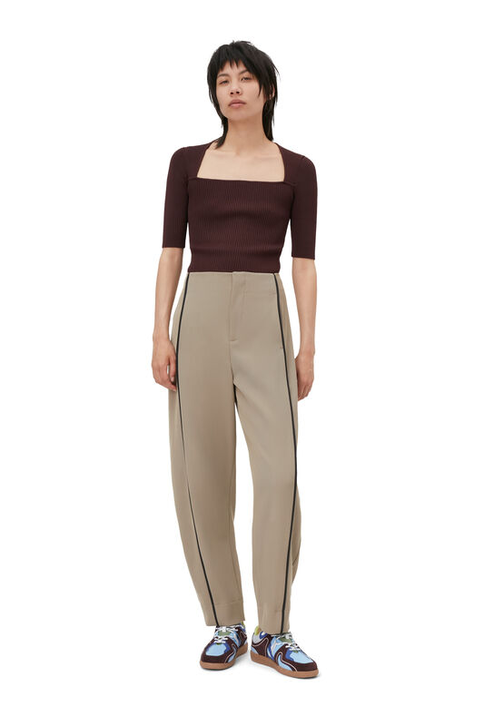 Petrified Oak Twill Pants | GANNI