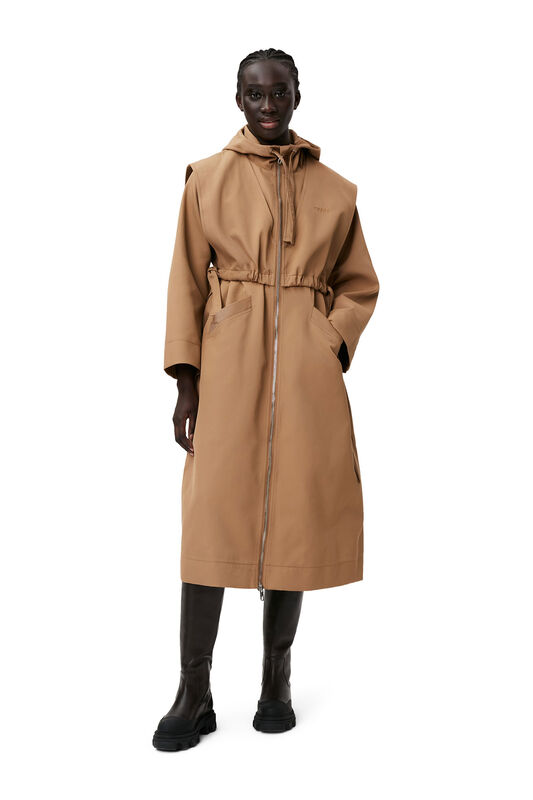 Petrified Oak Heavy Twill Oversized Coat | GANNI