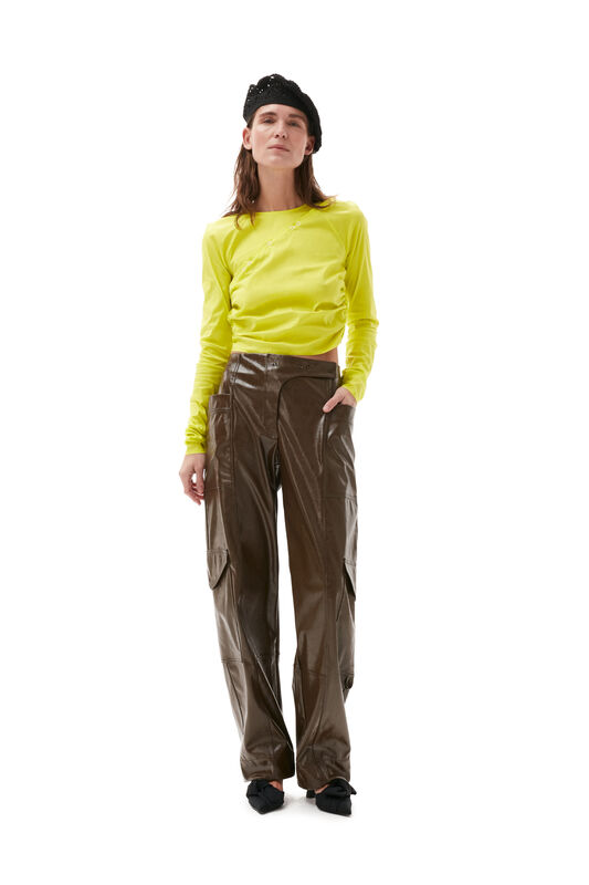 Teak Brown Patent Pants | GANNI