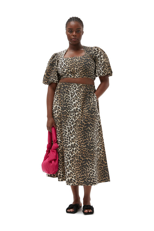 Leopard Printed Elasticated Maxi Skirt | GANNI