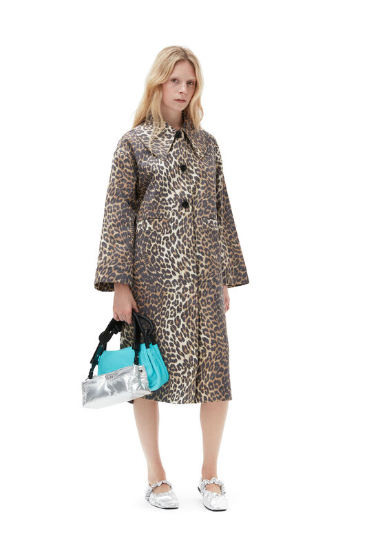 Leopard Printed Canvas Coat | GANNI