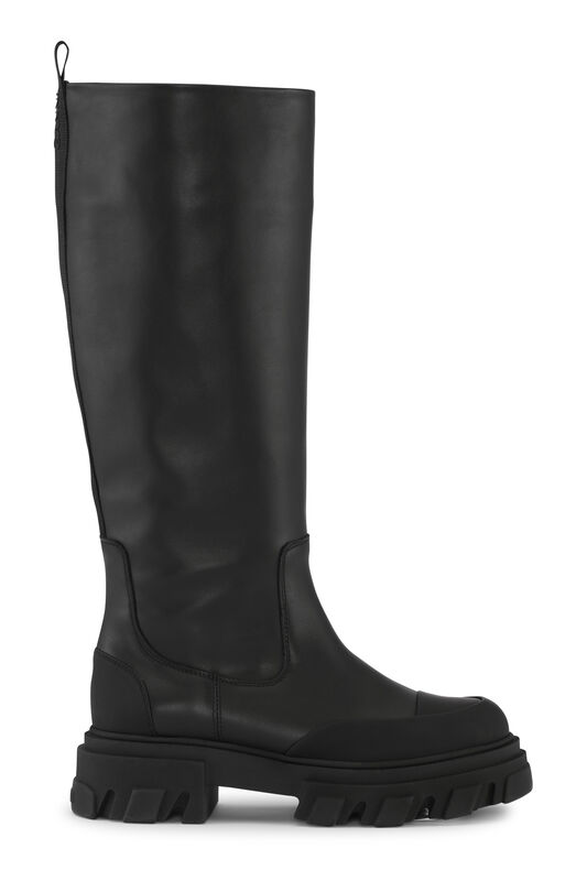 Black Cleated High Tubular Boots | GANNI