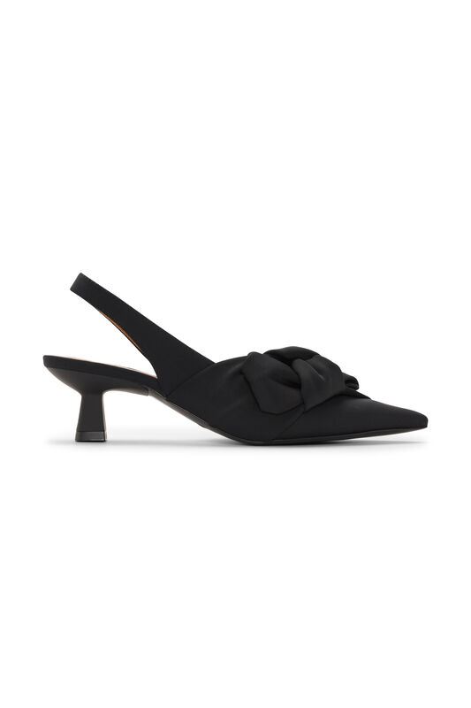 Black Soft Bow Slingback Pumps | GANNI