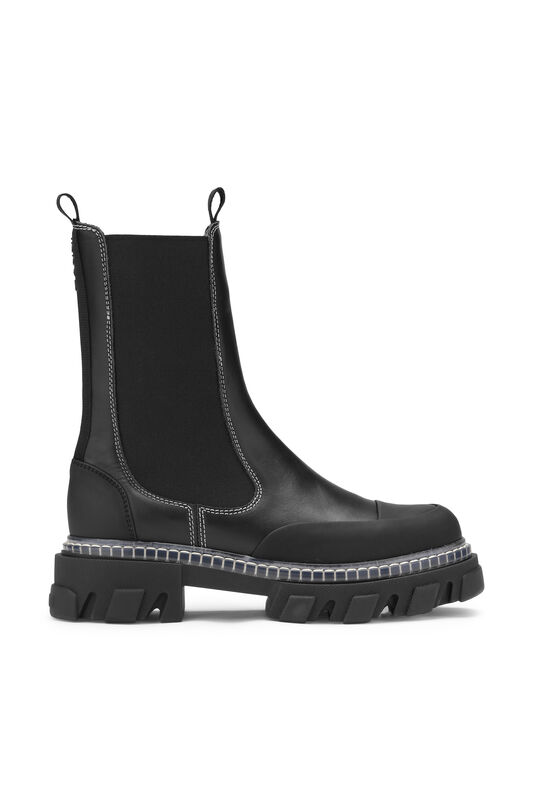 Black Cleated Mid Chelsea Boots | GANNI