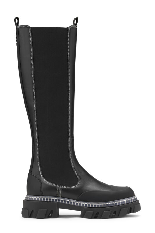 Black Cleated High Chelsea Boots | GANNI