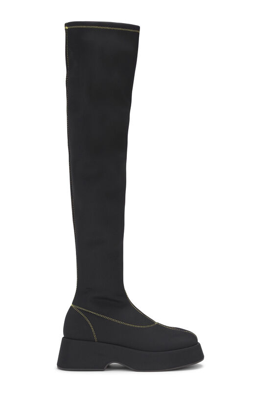 Black Retro Flatform Over-the-knee Sockboots | GANNI