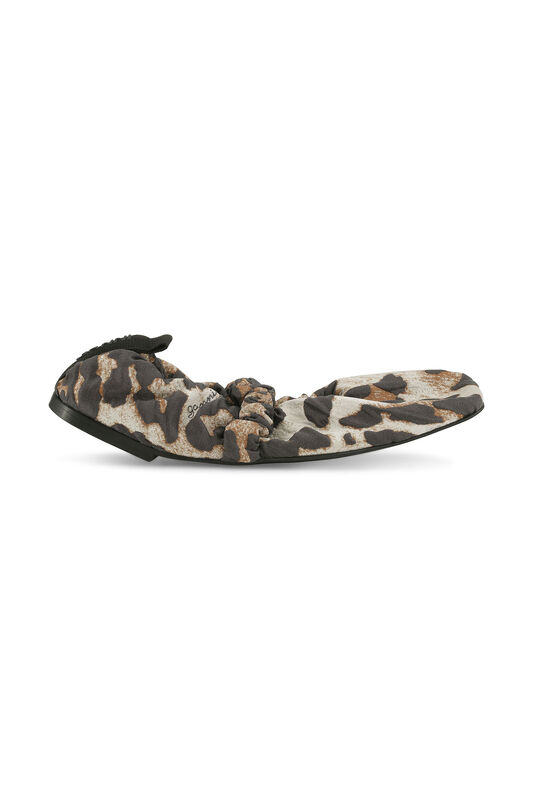 Leopard Scrunchie Jacquard Ballerinas | GANNI