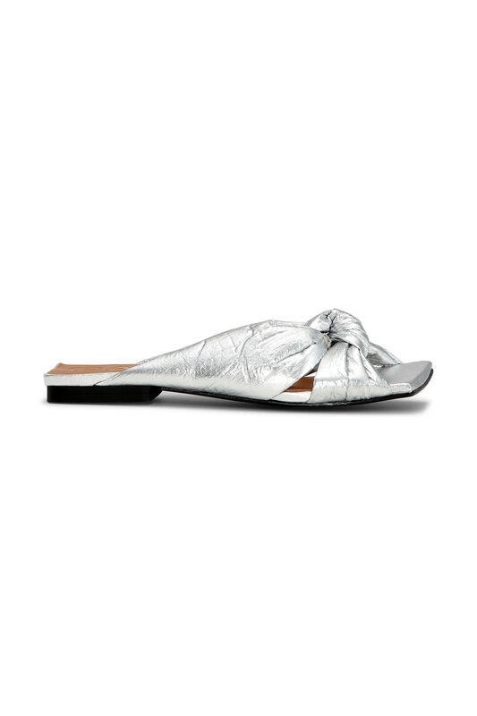 Silver Soft Knot Flat Mules | GANNI