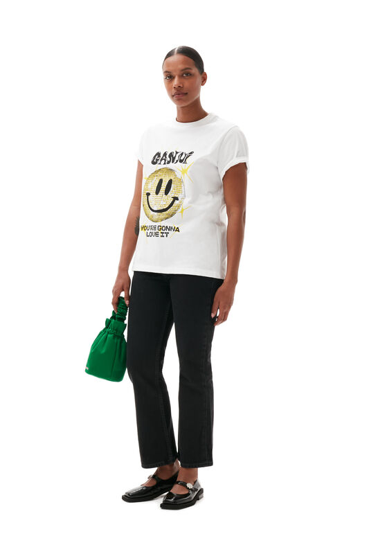 Bright White Yellow Smiley Relaxed T-shirt | GANNI