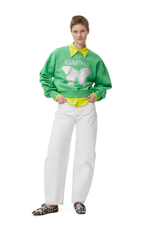 Kelly Green Green Butterfly Sweatshirt | GANNI