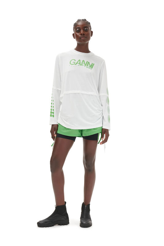 Active Mesh Layered Long Sleeve T-shirt | GANNI